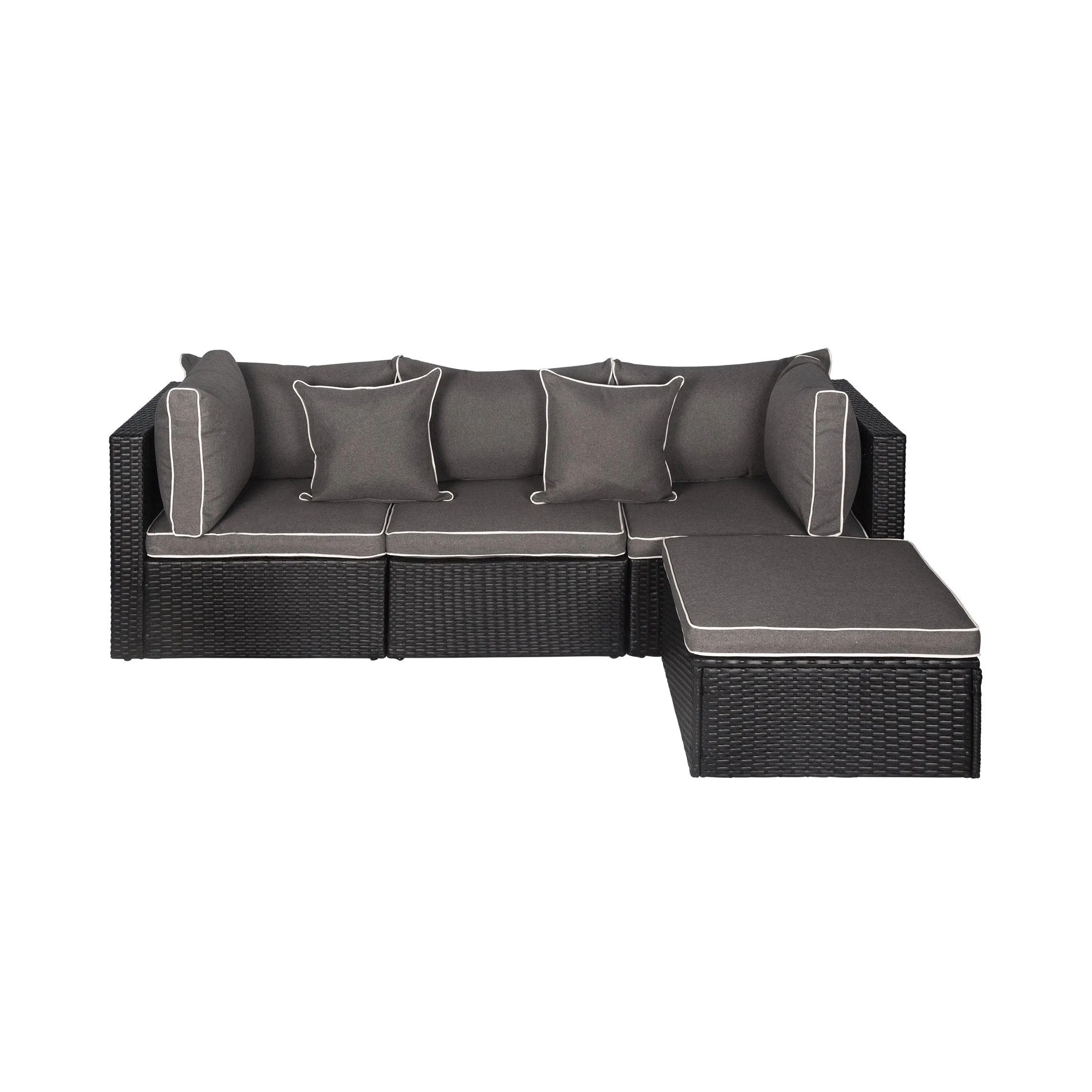 London 4-Piece Outdoor Rattan Wicker Sectional Sofa Furniture Set