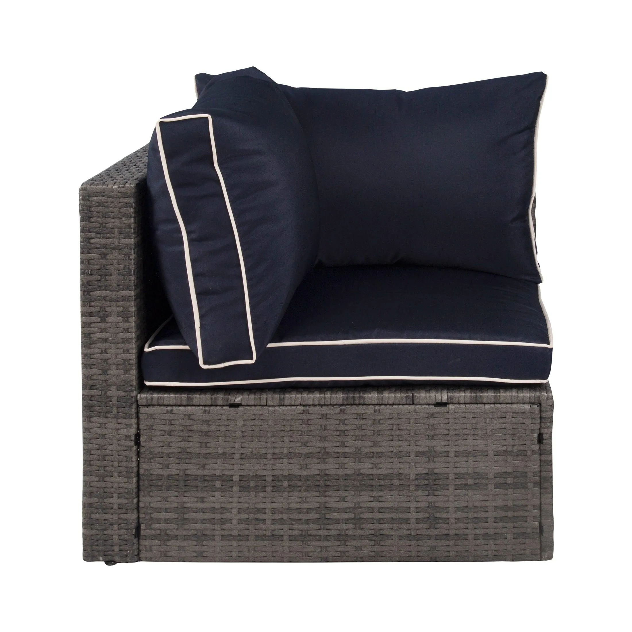 London 4-Piece Outdoor Rattan Wicker Sectional Sofa Furniture Set