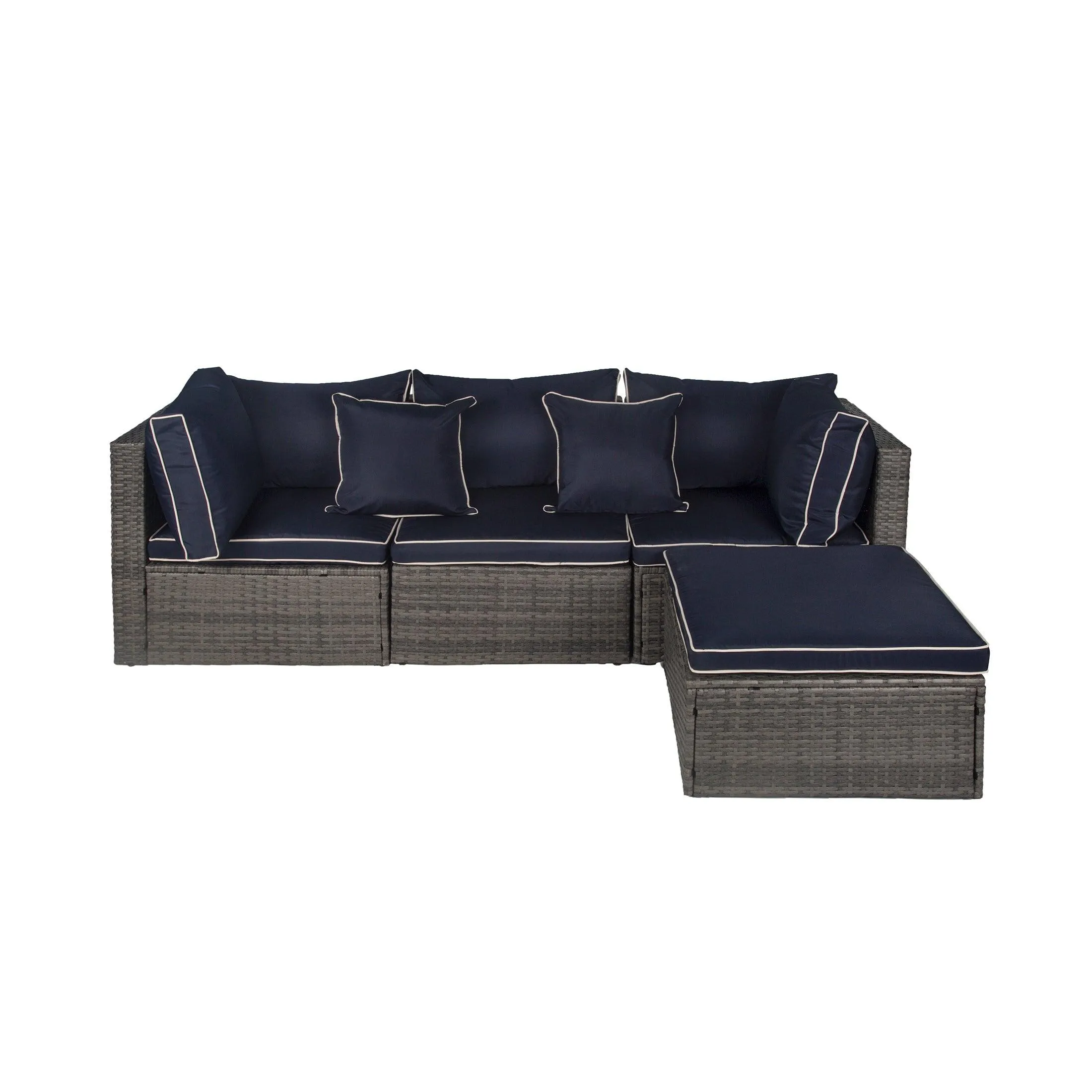 London 4-Piece Outdoor Rattan Wicker Sectional Sofa Furniture Set