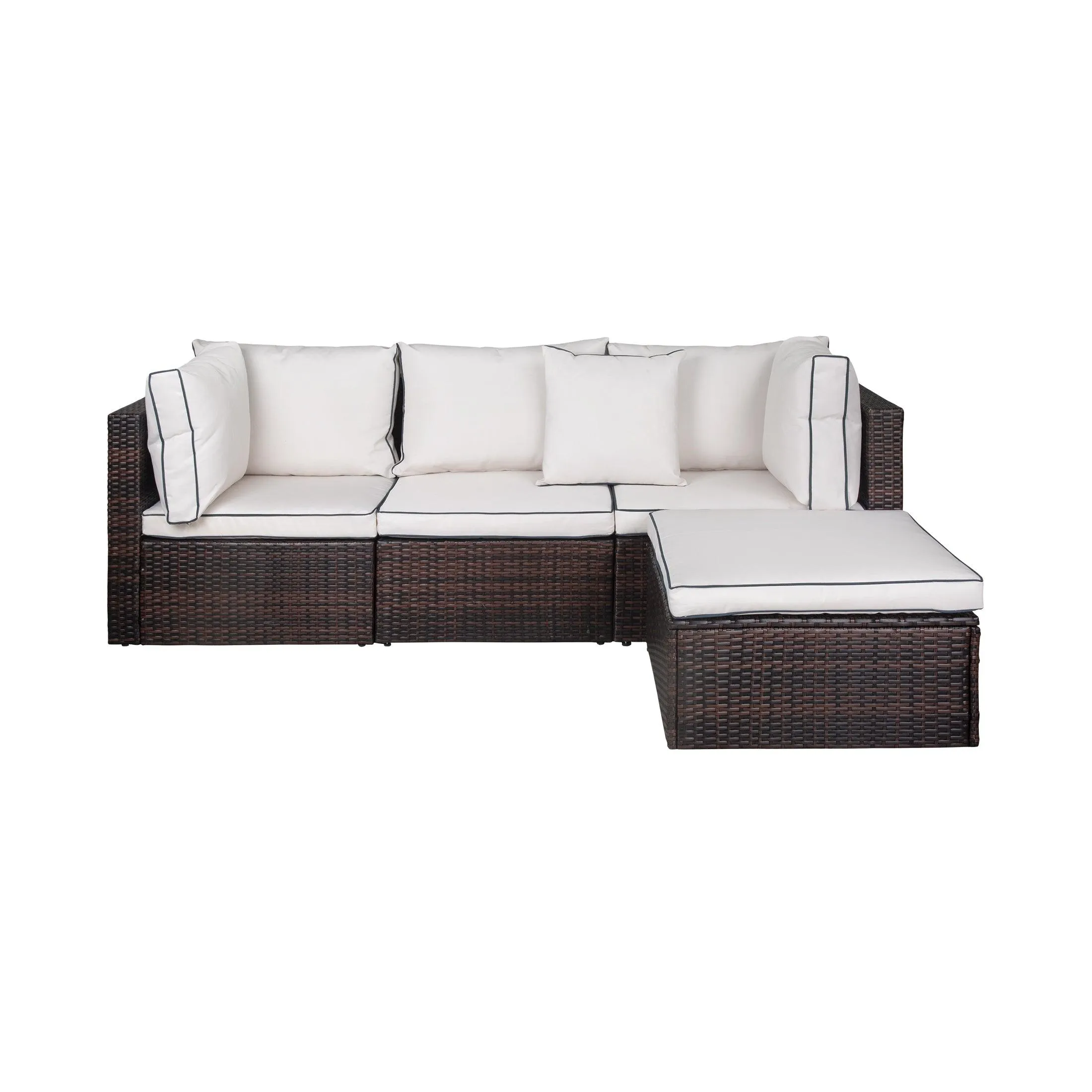 London 4-Piece Outdoor Rattan Wicker Sectional Sofa Furniture Set