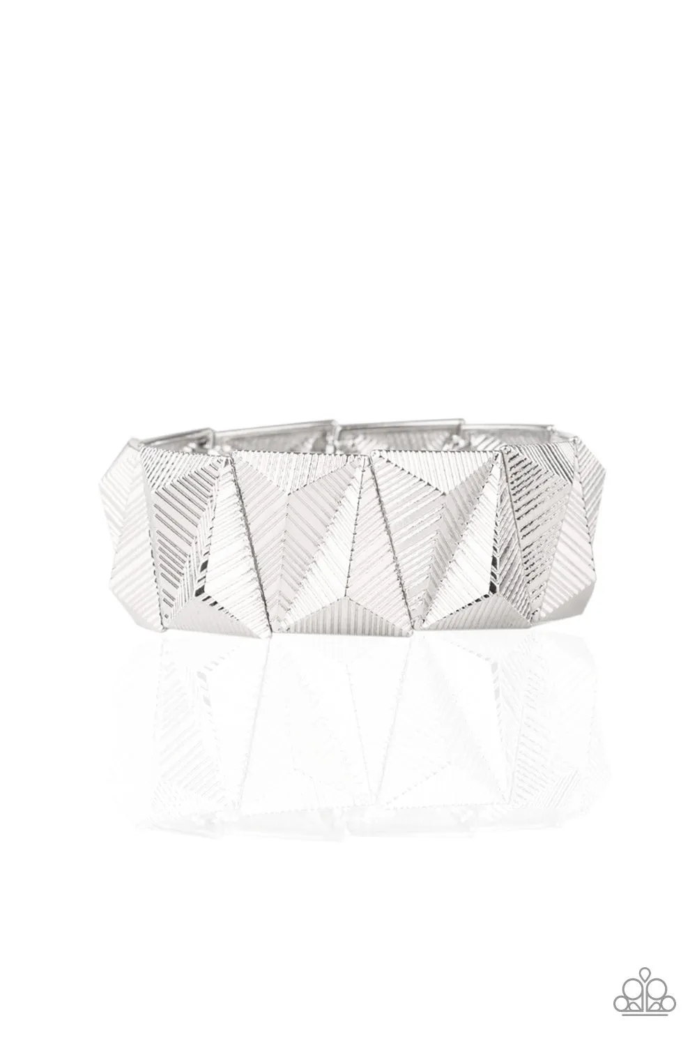 Metallic Geode Silver-Bracelet