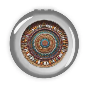 Minimal bohemian shadow effect design Compact Travel Mirror