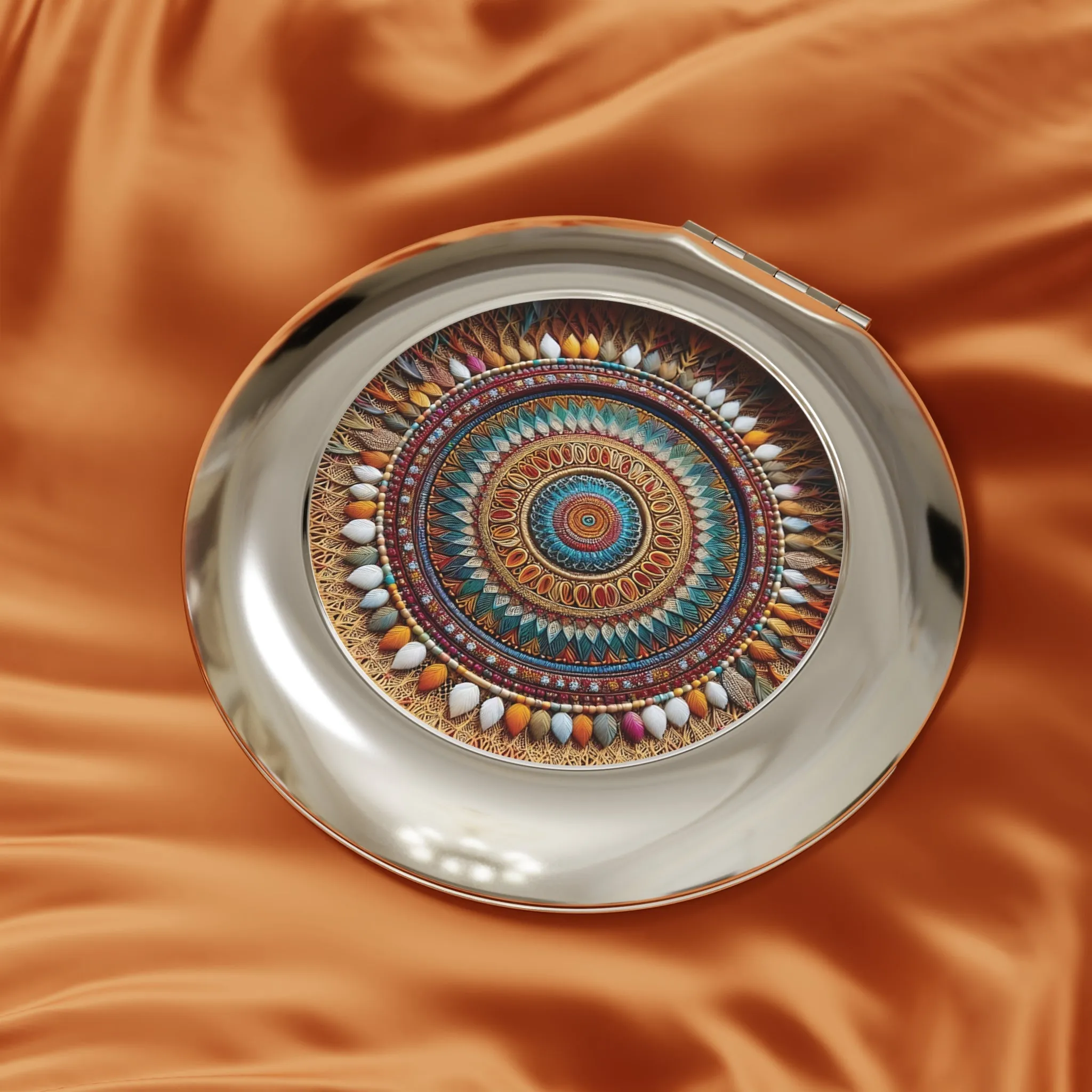 Minimal bohemian shadow effect design Compact Travel Mirror