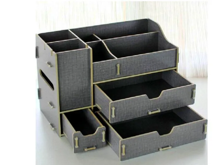 Multi-Compartment Storage Box with Mirror