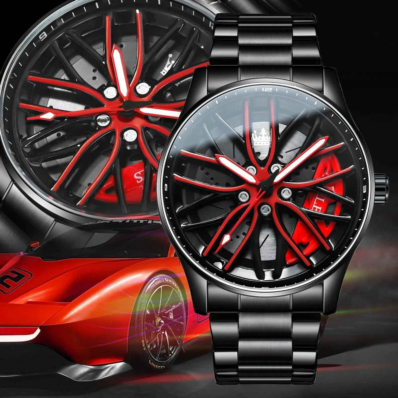 OLEVS Sport Car Rim Luxury Watch: Unique Design, High-Quality Craftsmanship