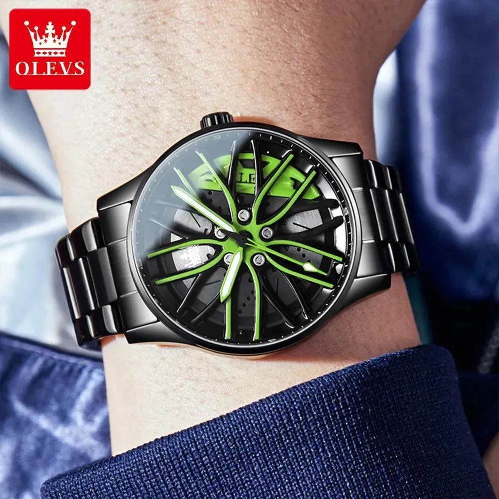 OLEVS Sport Car Rim Luxury Watch: Unique Design, High-Quality Craftsmanship