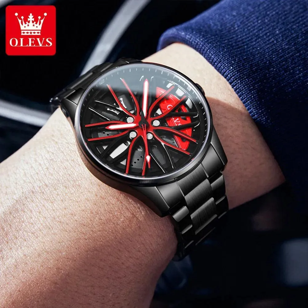 OLEVS Sport Car Rim Luxury Watch: Unique Design, High-Quality Craftsmanship