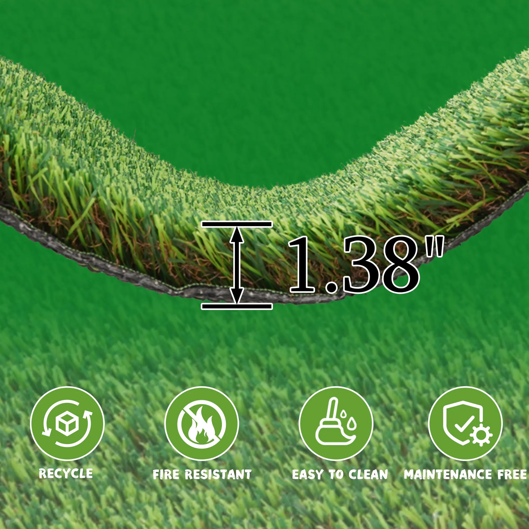 Outdoor Weather Resistant Artificial Grass Turf Rug / Roll