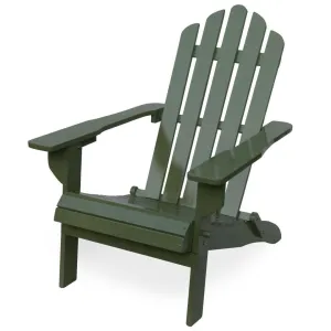 Outdoor Weather Resistant Solid Wood Folding Adirondack Chair in Sage Green