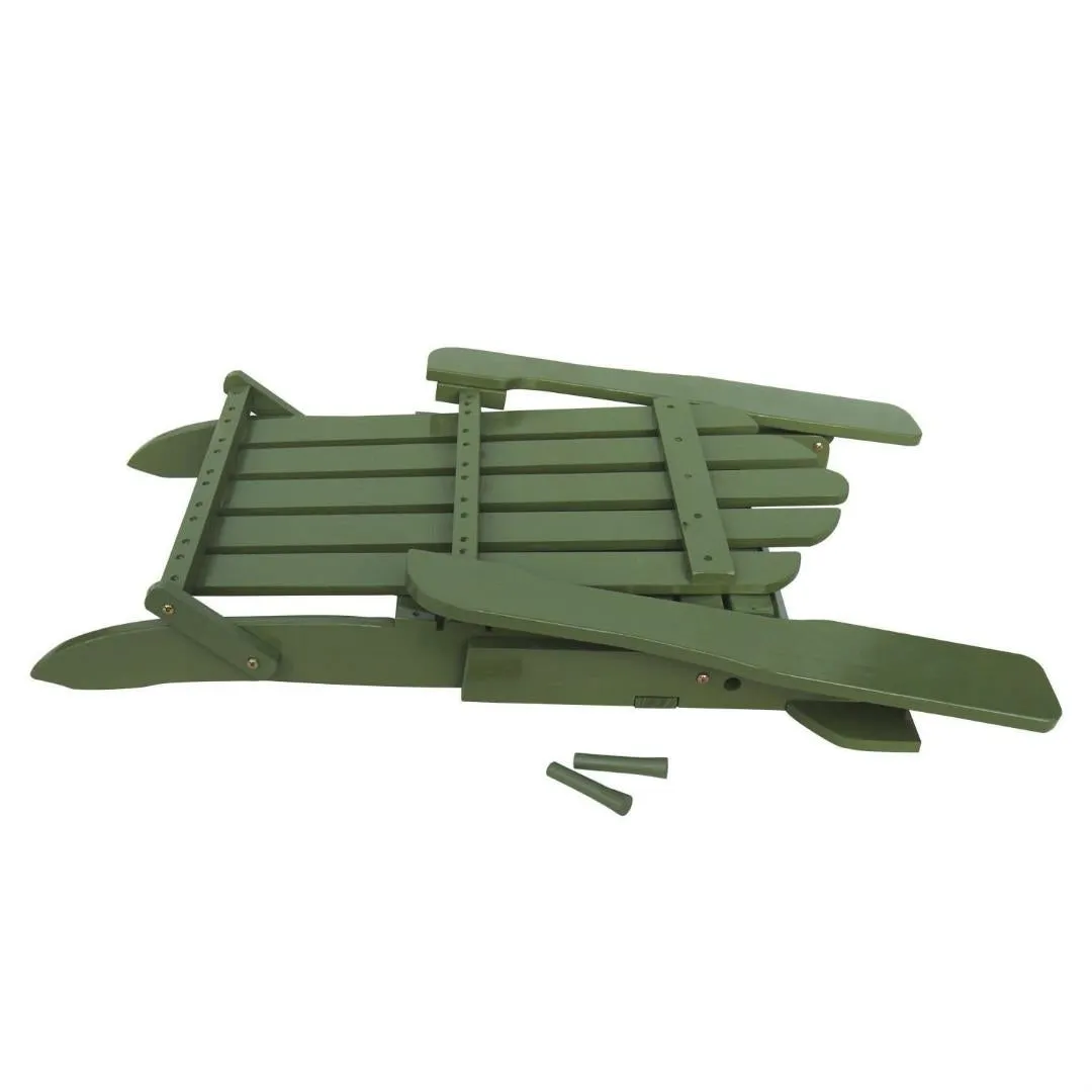 Outdoor Weather Resistant Solid Wood Folding Adirondack Chair in Sage Green