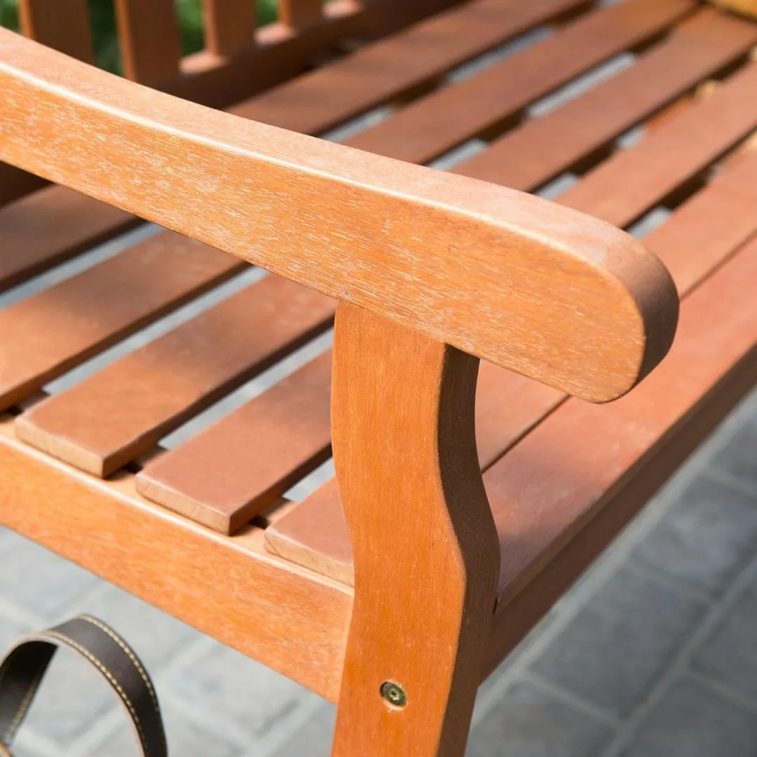 Outdoor Weather Resistant Wood 5-Ft Garden Bench in Natural