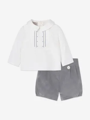 Paz Rodriguez Baby Boys Short Set in Grey