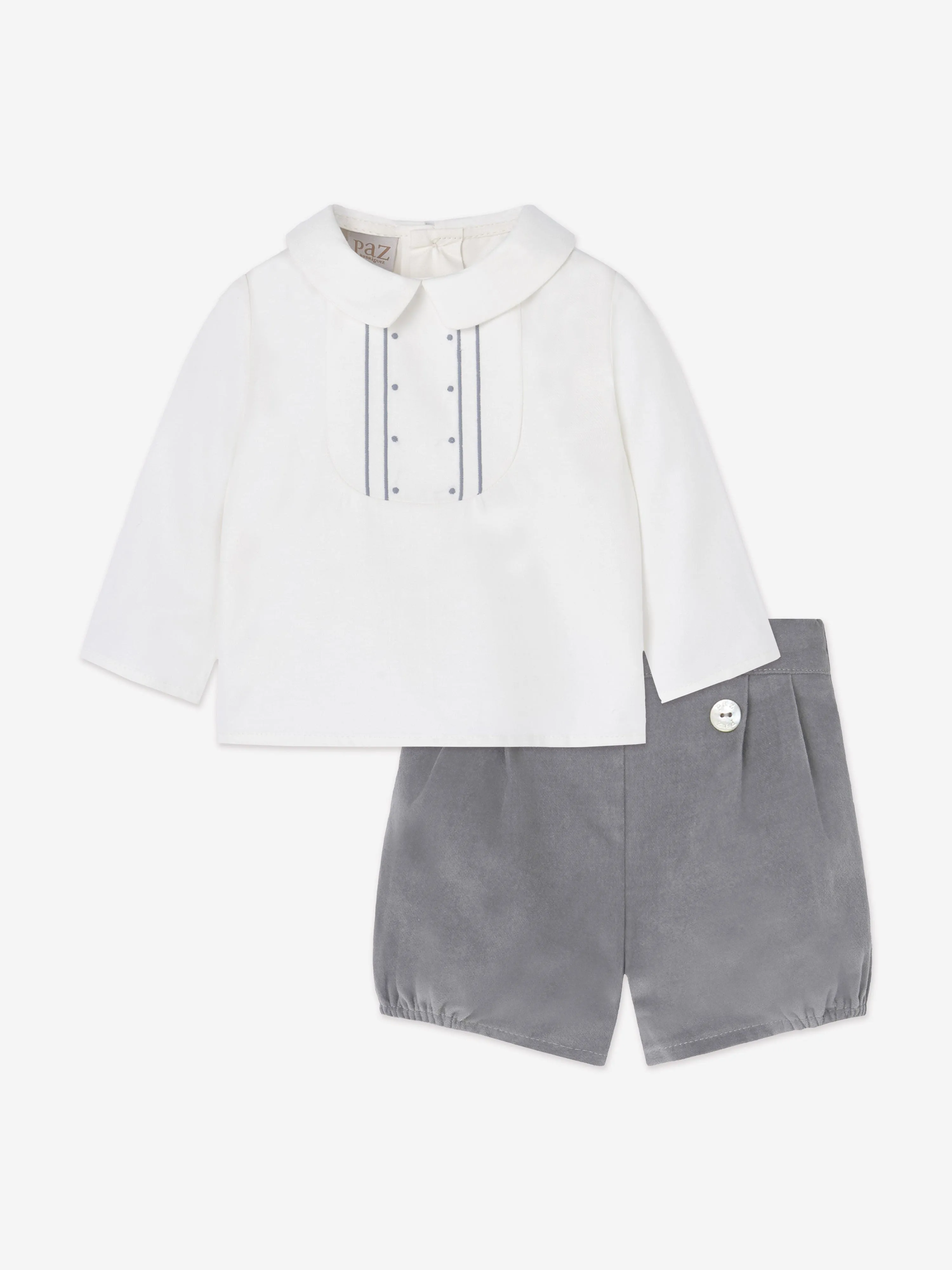Paz Rodriguez Baby Boys Short Set in Grey
