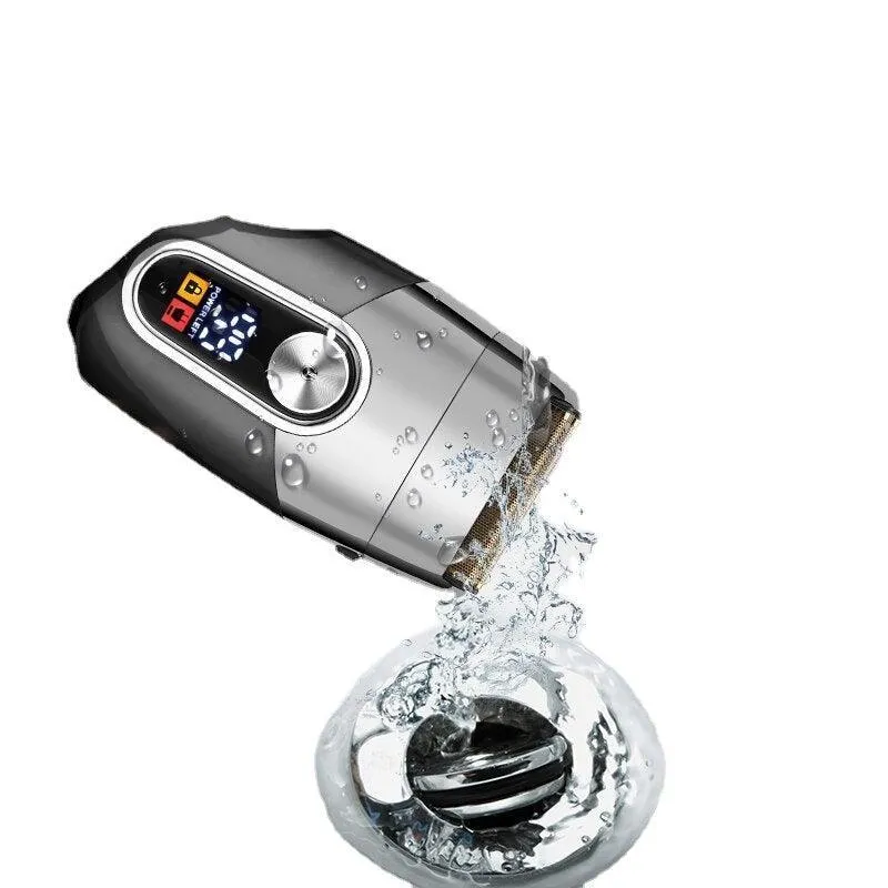Powerful Electric Shaver for Men with Digital Display Base