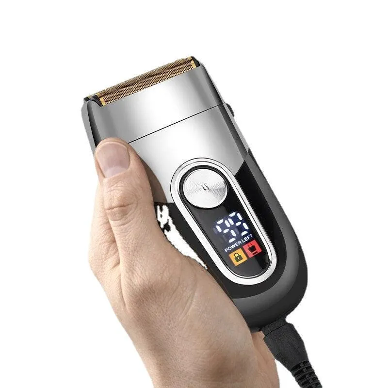 Powerful Electric Shaver for Men with Digital Display Base