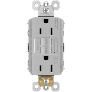 radiant Tamper-Resistant Weather-Resistant 20A Self-Test GFCI Receptacle, Gray