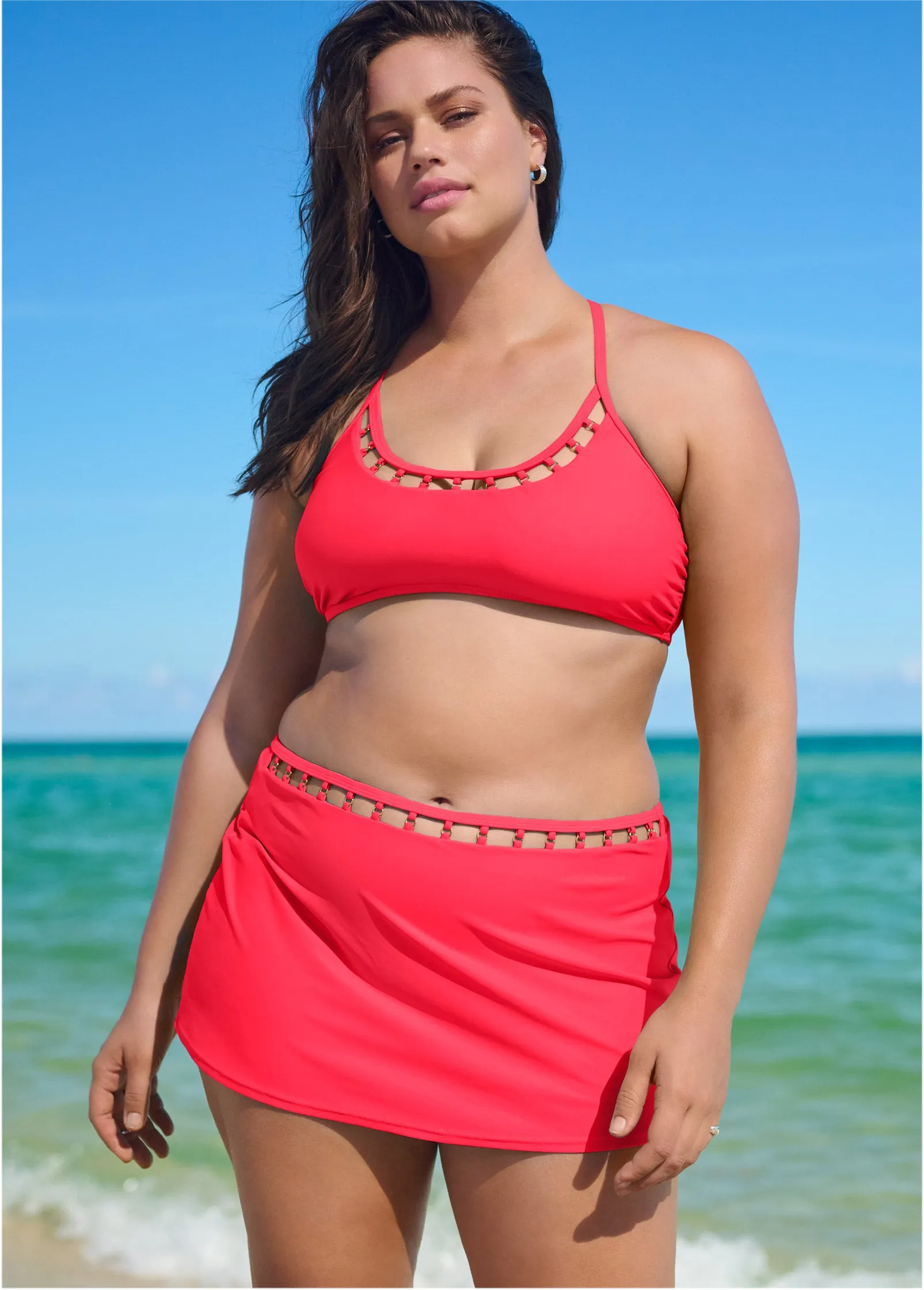 Scoop Neck Ring Top - Sweet Red