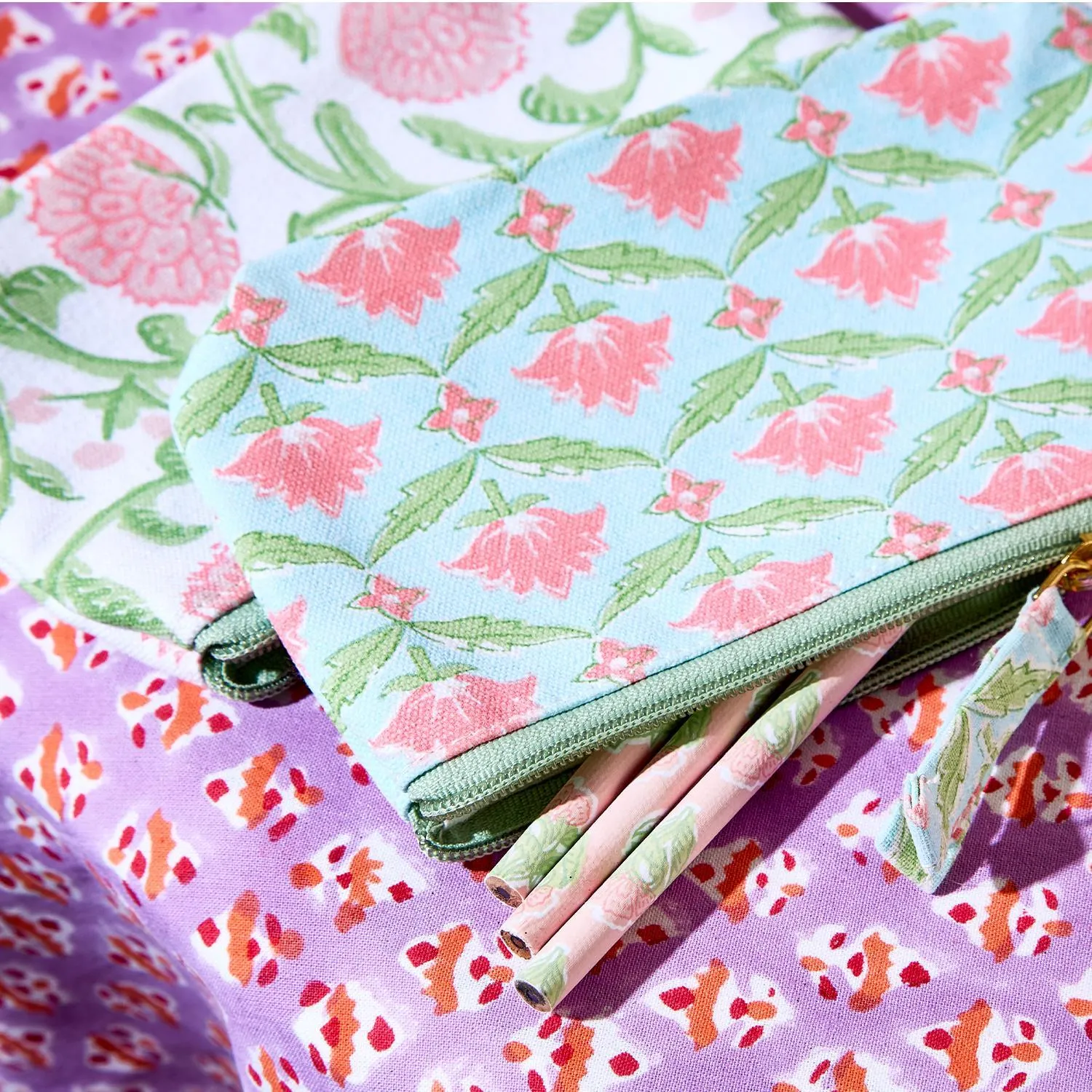 Set/2 Multipurpose Floral Pouches