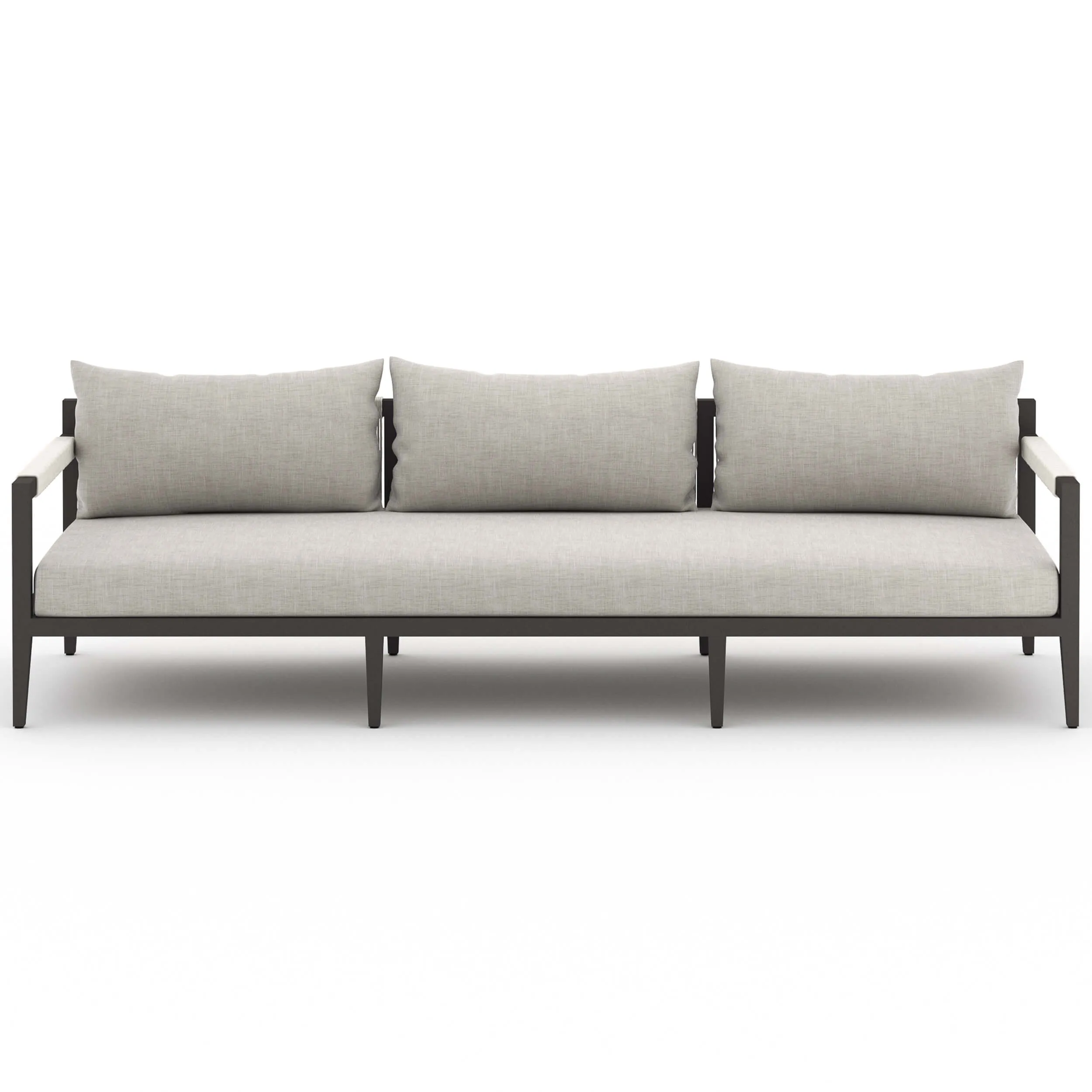 Sherwood 93" Outdoor Sofa, Stone Grey/Bronze