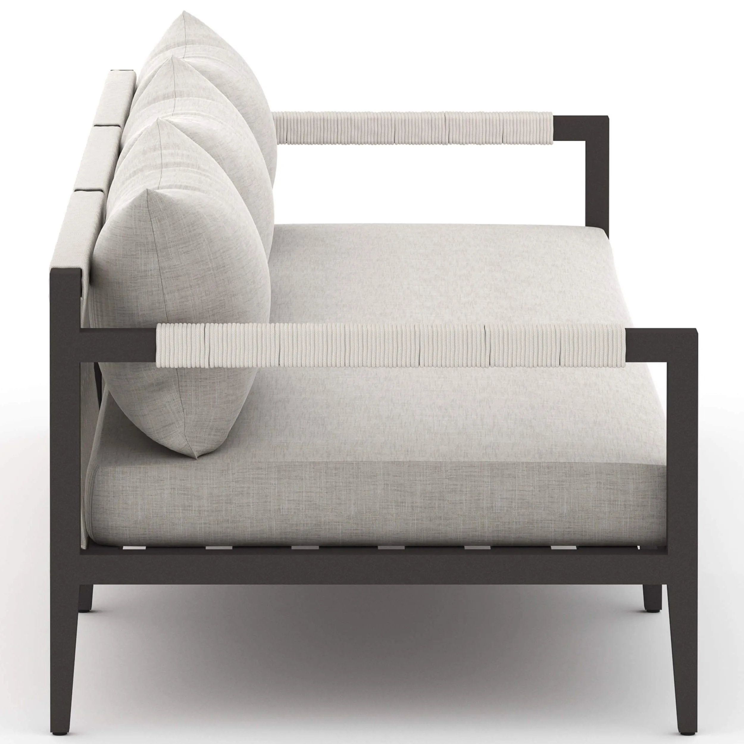 Sherwood 93" Outdoor Sofa, Stone Grey/Bronze