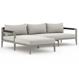 Sherwood Outdoor 2 Piece LAF Sectional, Stone Grey/Weather Grey