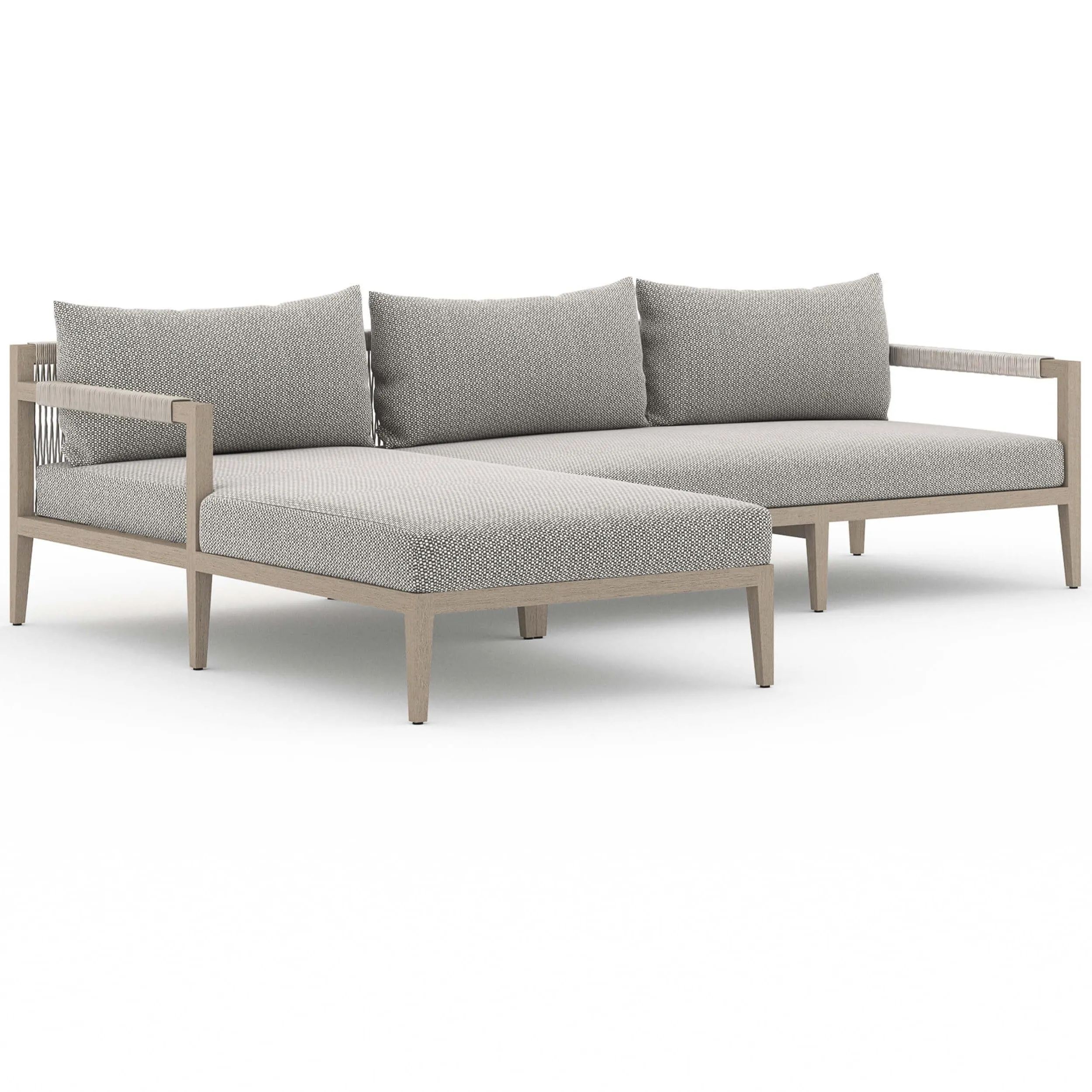 Sherwood Outdoor 2 Piece Sectional, Faye Ash/Washed Brown