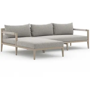 Sherwood Outdoor 2 Piece Sectional, Faye Ash/Washed Brown