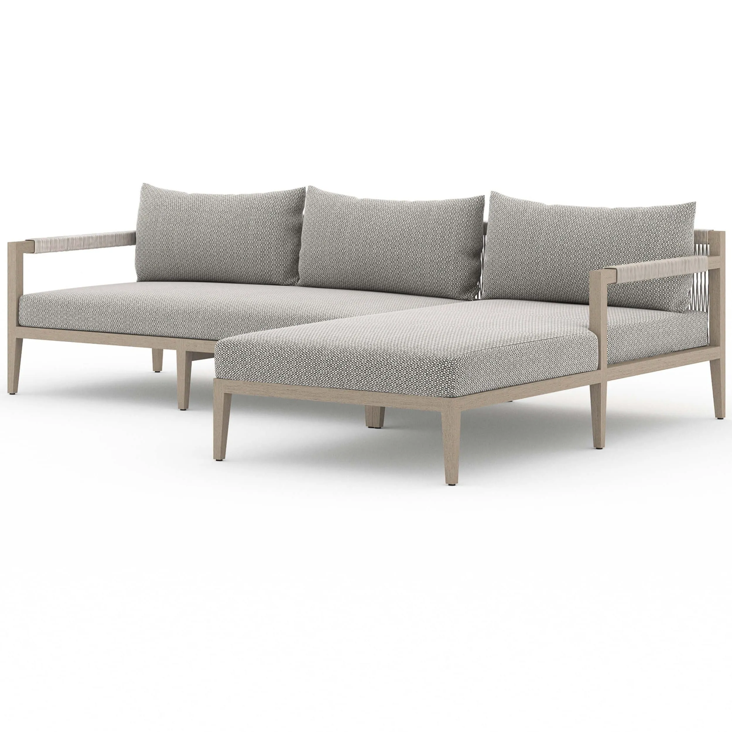 Sherwood Outdoor 2 Piece Sectional, Faye Ash/Washed Brown