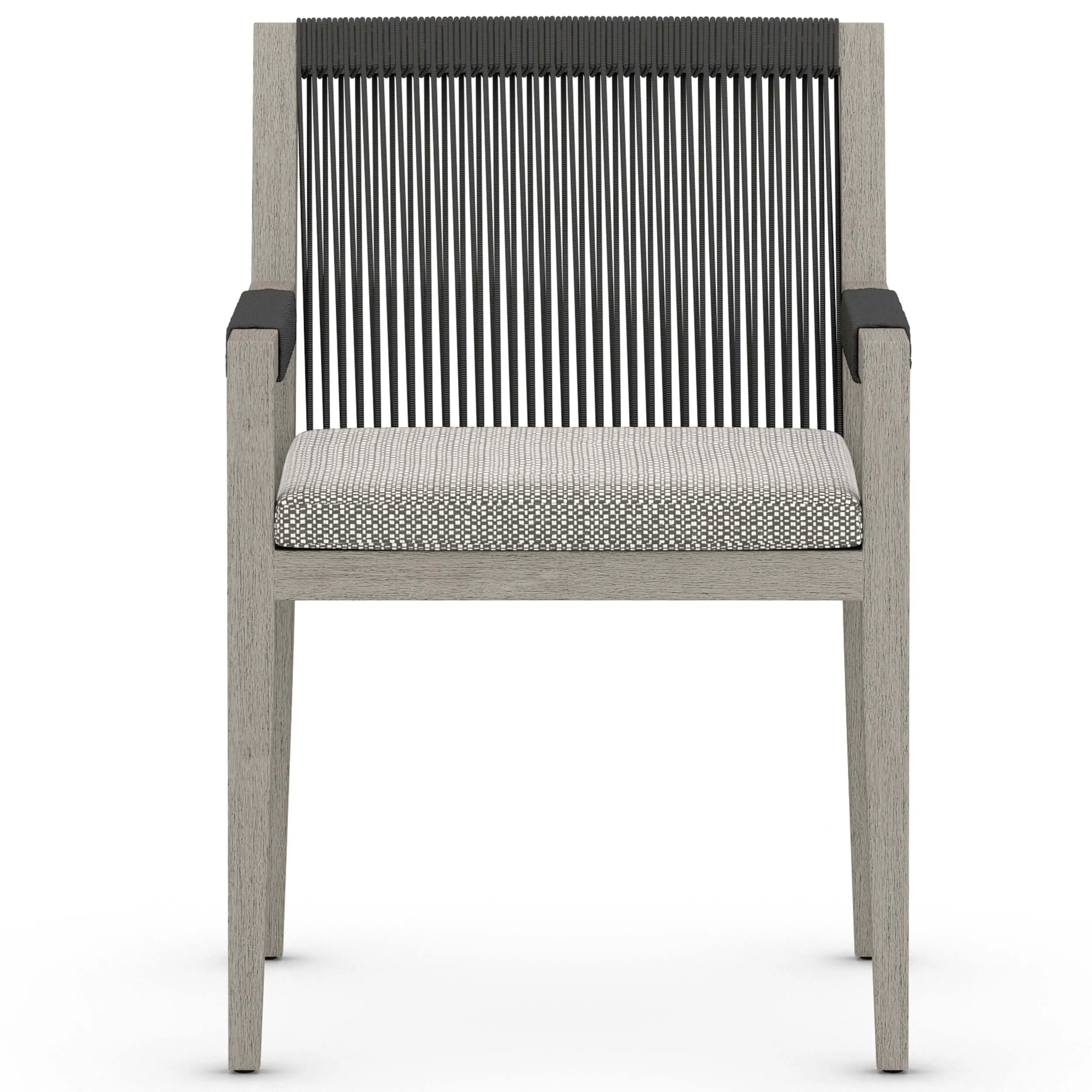 Sherwood Outdoor Dining Arm Chair, Faye Ash/Weathered Grey, Set of 2