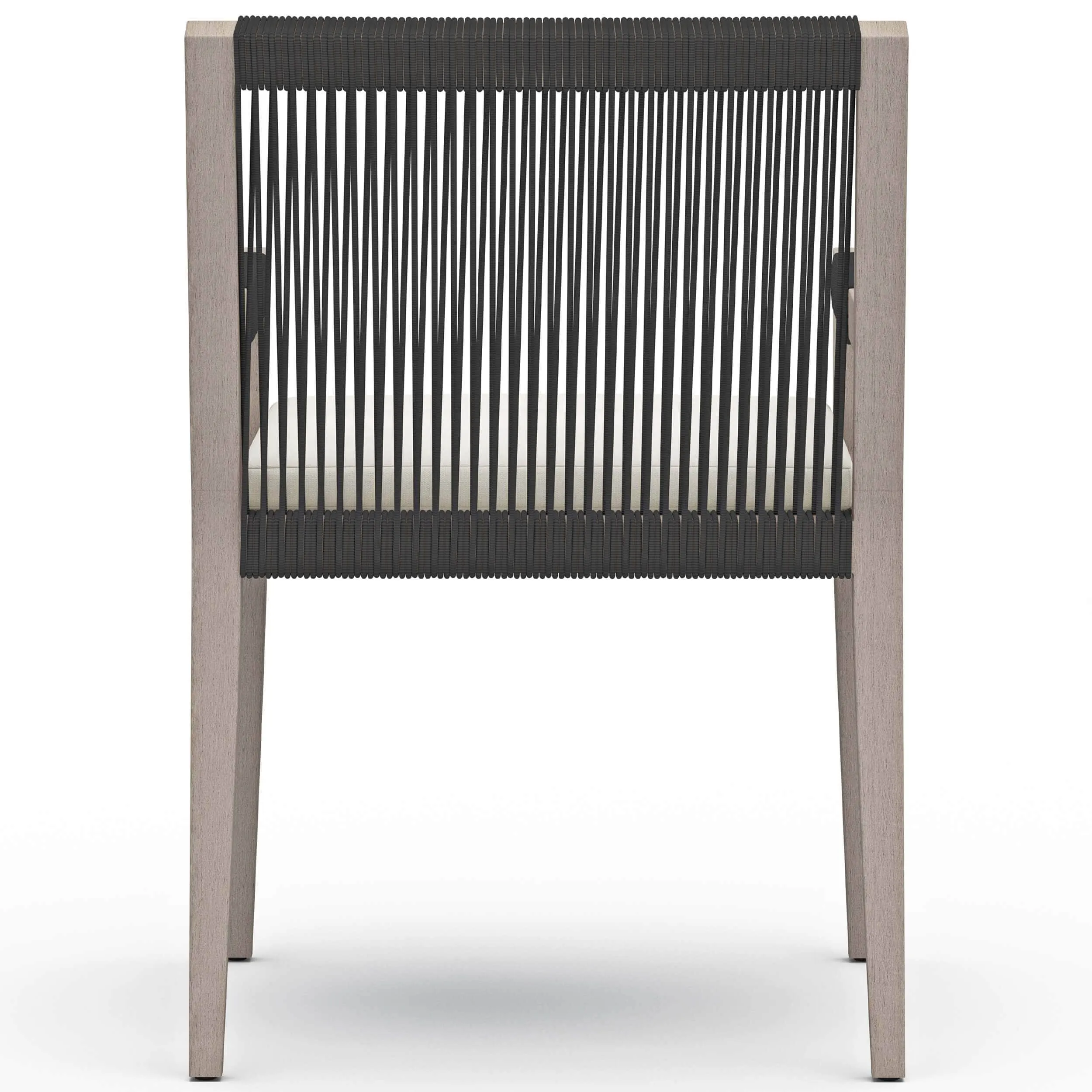 Sherwood Outdoor Dining Arm Chair, Natural Ivory/Weathered Grey, Set of 2