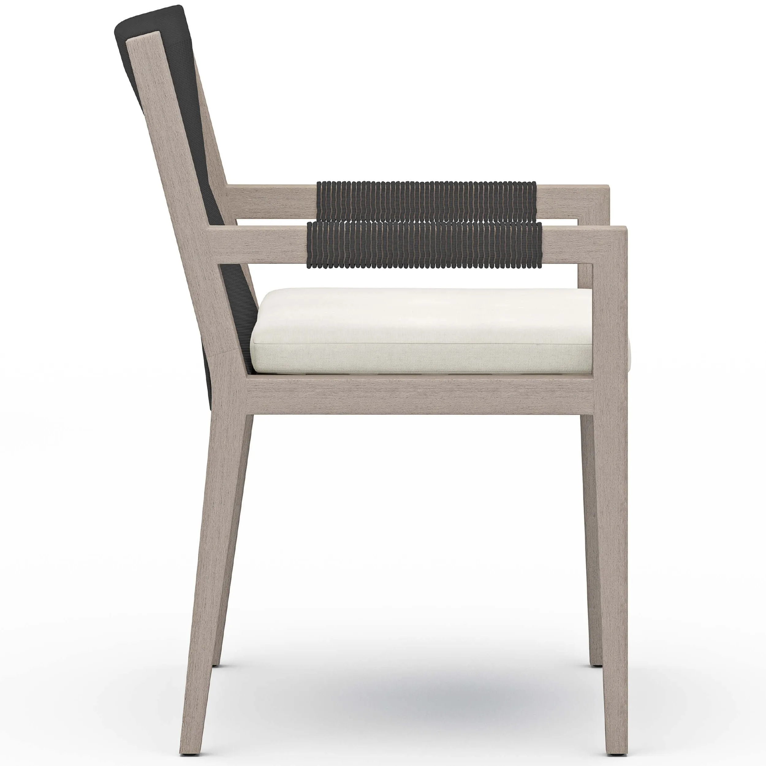 Sherwood Outdoor Dining Arm Chair, Natural Ivory/Weathered Grey, Set of 2