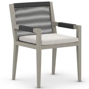 Sherwood Outdoor Dining Arm Chair, Stone Grey/Weathered Grey, Set of 2
