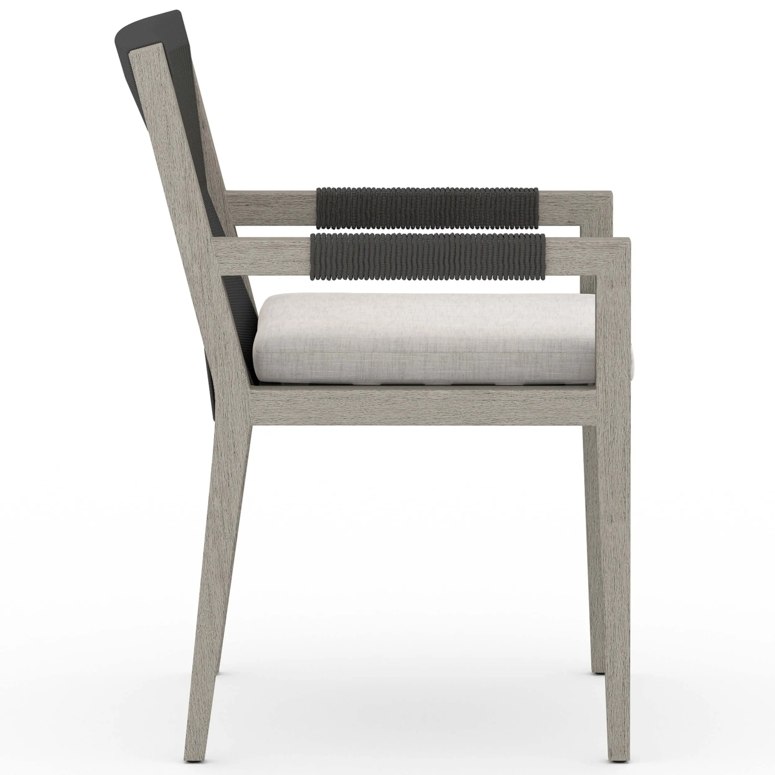 Sherwood Outdoor Dining Arm Chair, Stone Grey/Weathered Grey, Set of 2