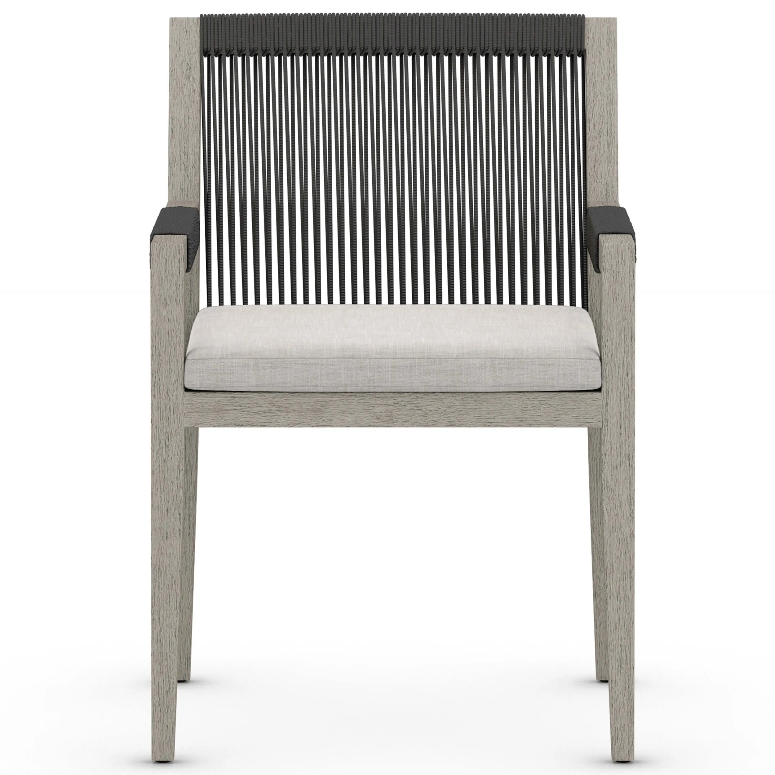 Sherwood Outdoor Dining Arm Chair, Stone Grey/Weathered Grey, Set of 2