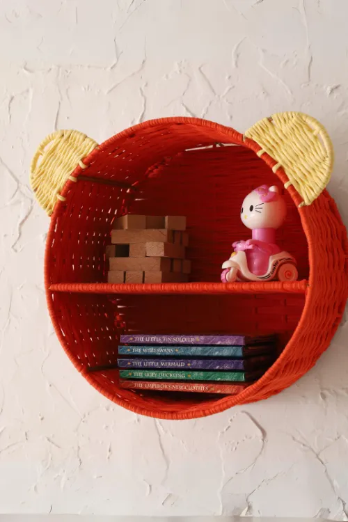 Sirohi Mini'S Red Yellow Hanging Storage Basket