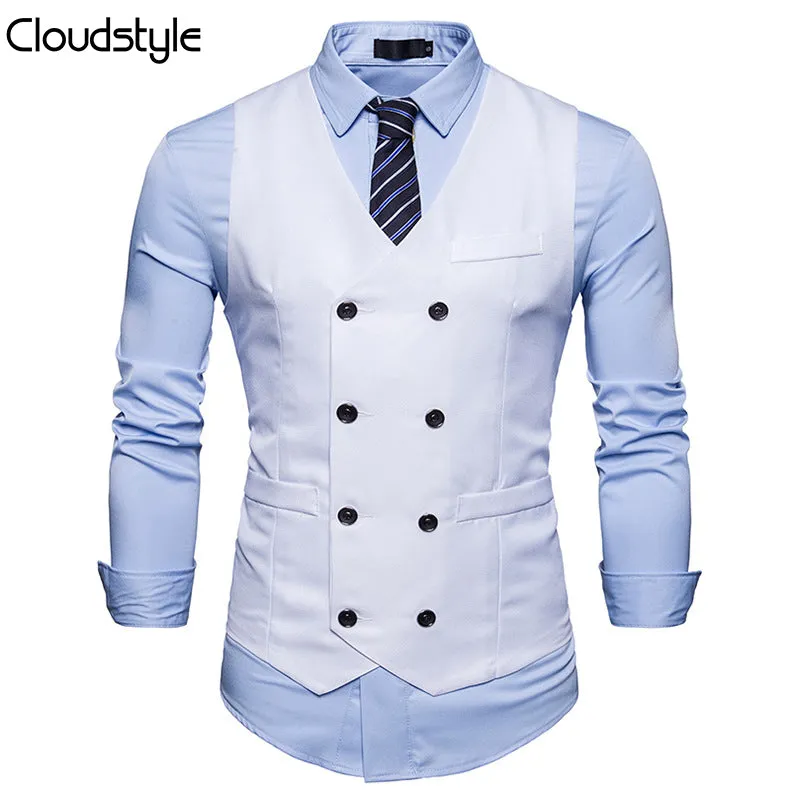 Slim Fit Durable Casual White Vest