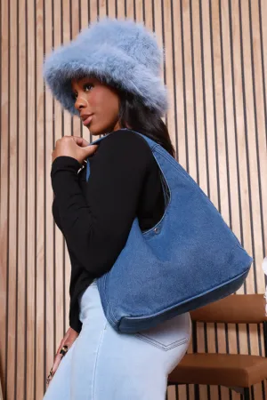 Stay Solid Slouchy Denim Purse - Medium Wash
