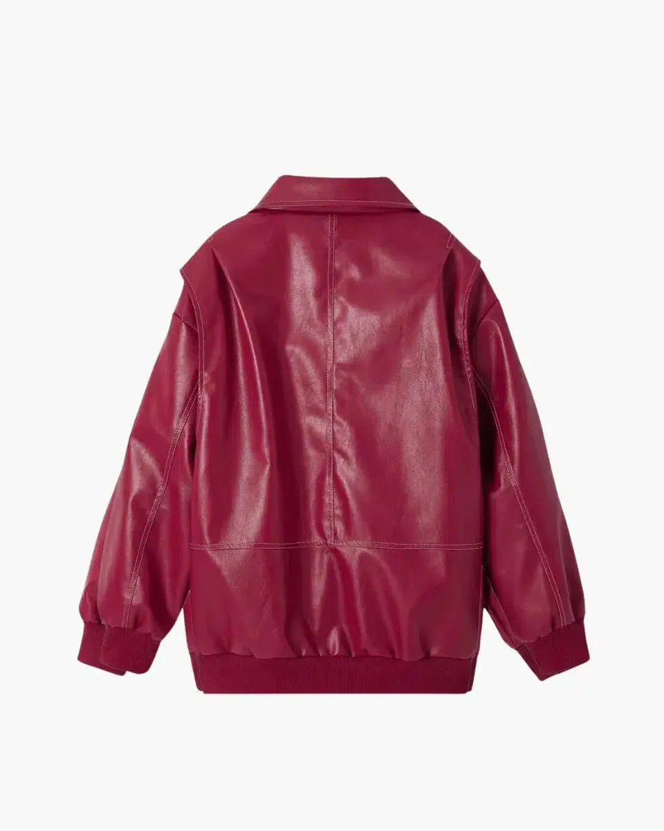 Valentina – Glossy vegan leather – Bomber jacket