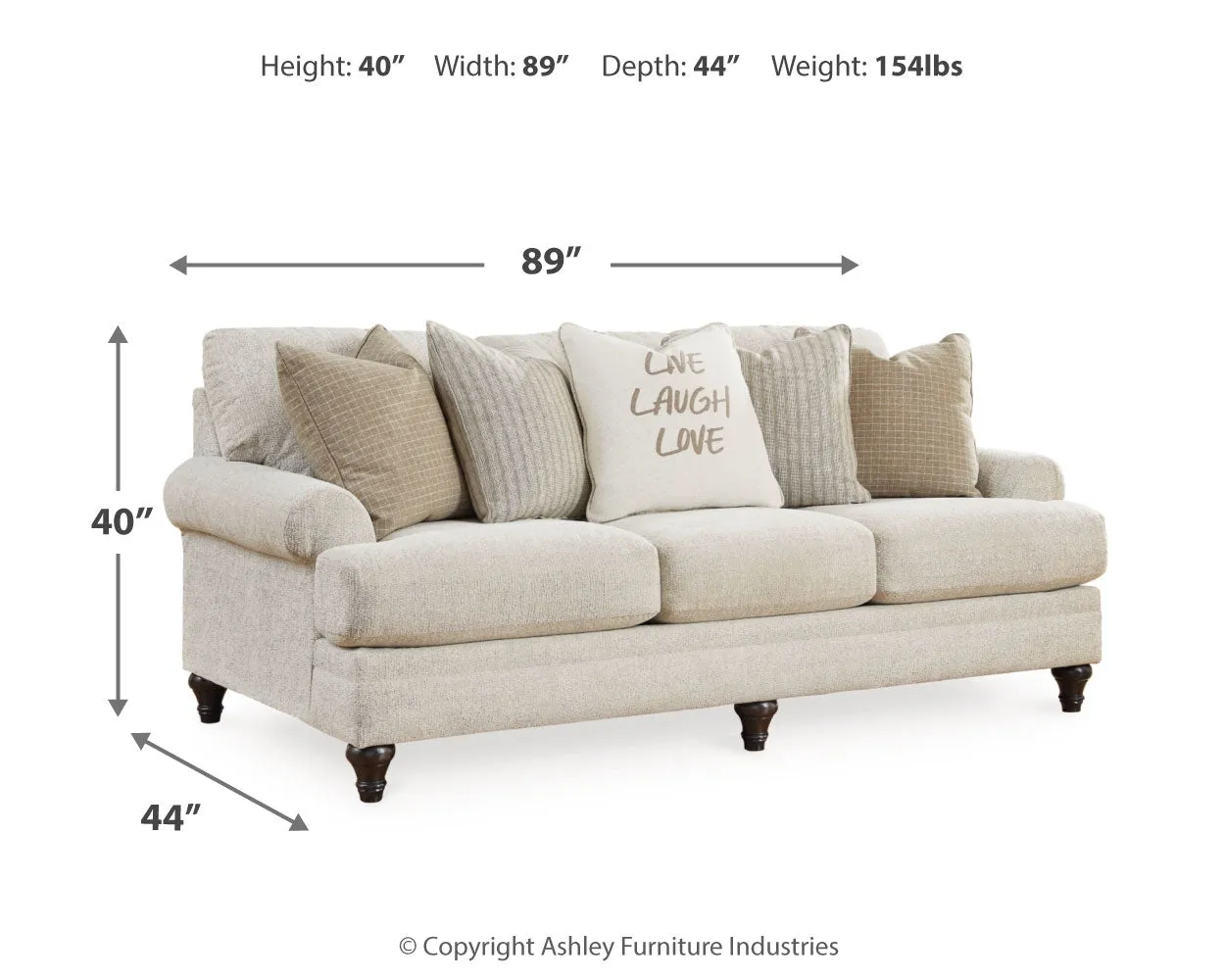 Valerani Sofa, Loveseat, Chair and Ottoman in Sandstone