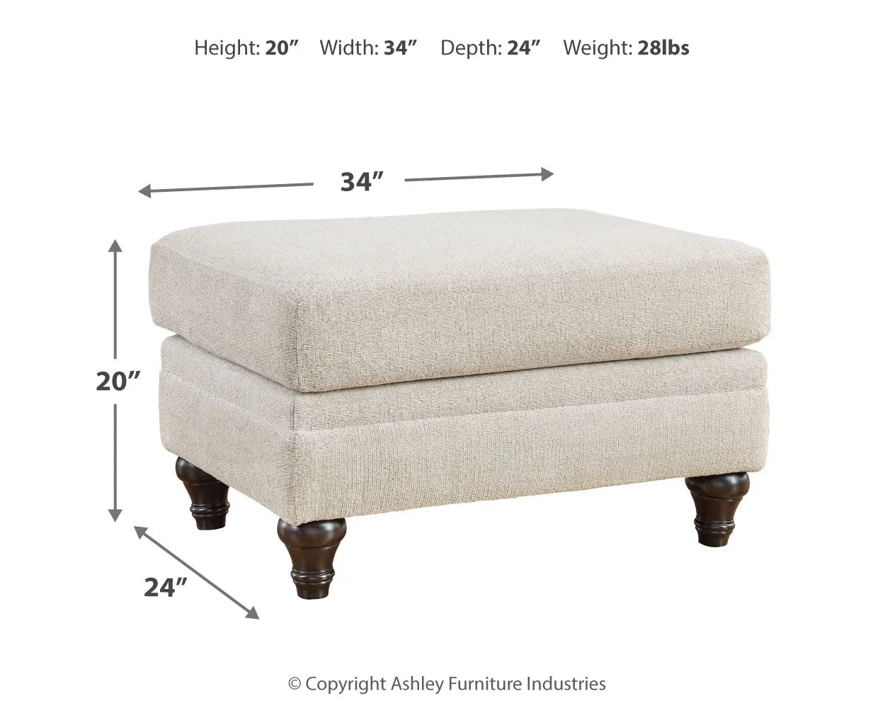 Valerani Sofa, Loveseat, Chair and Ottoman in Sandstone