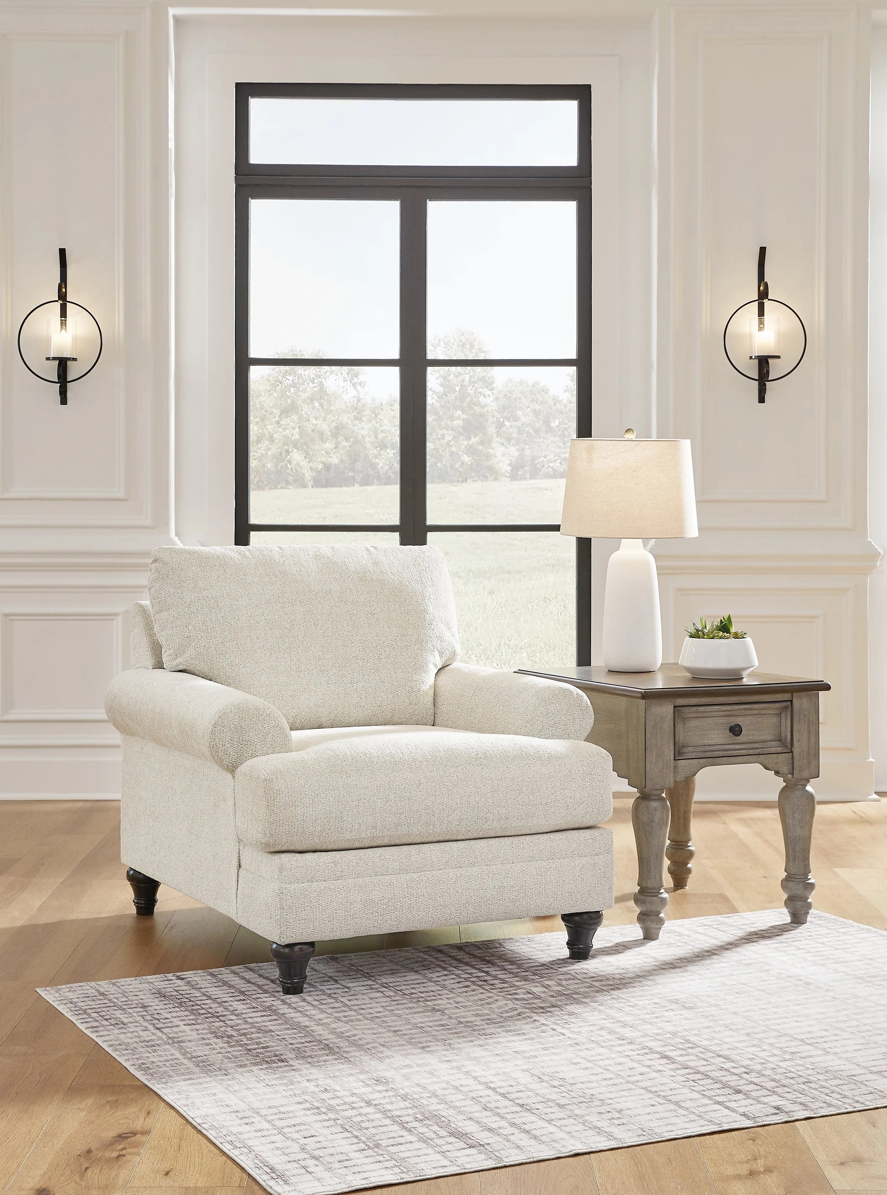 Valerani Sofa, Loveseat, Chair and Ottoman in Sandstone