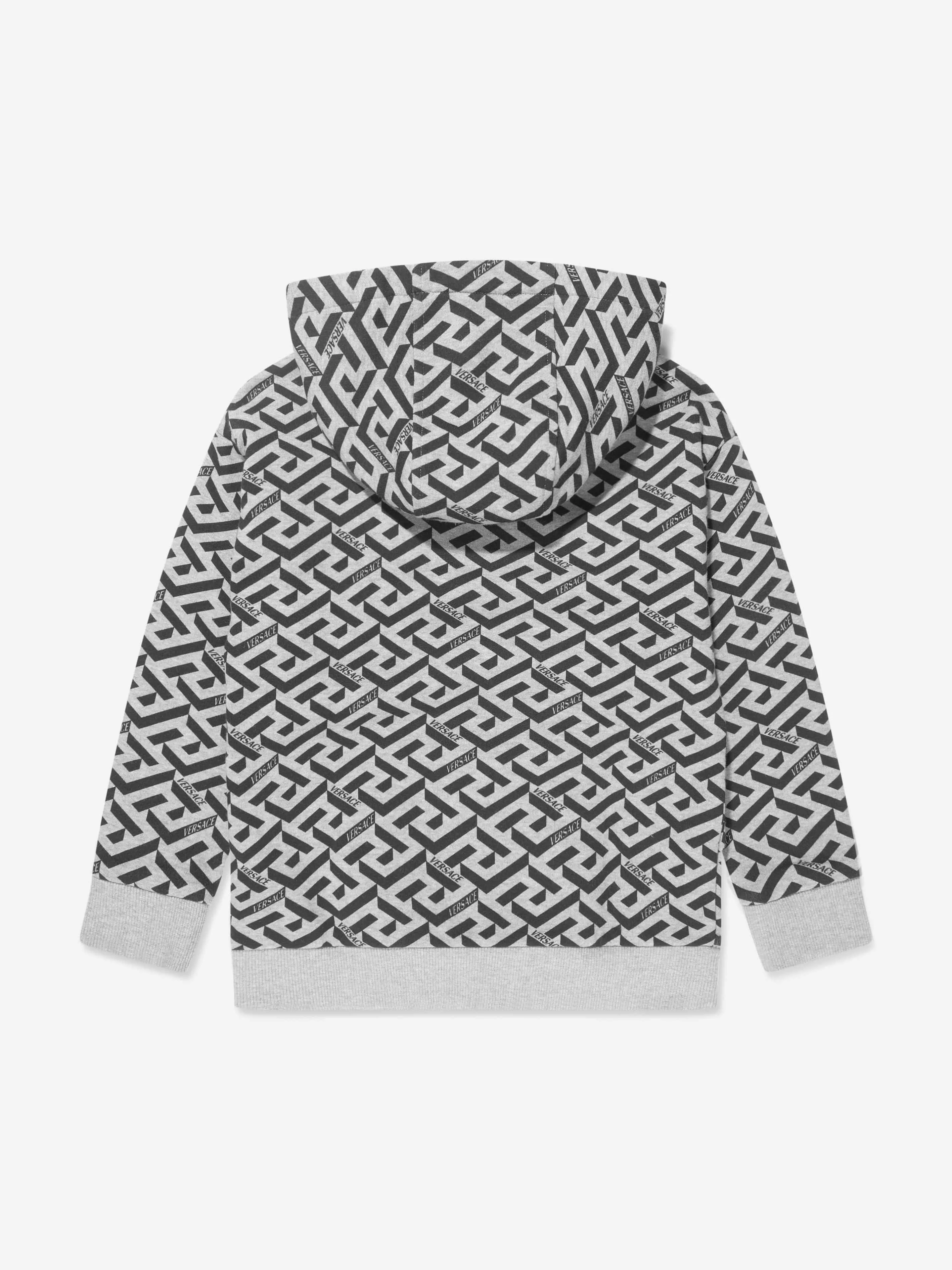 Versace Boys La Greca Hoodie in Grey