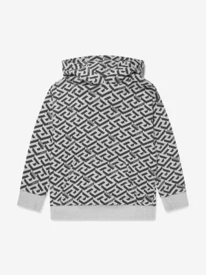 Versace Boys La Greca Hoodie in Grey