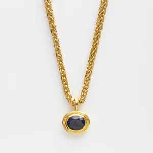 Vintage Sapphire Pendant & Spiga Chain