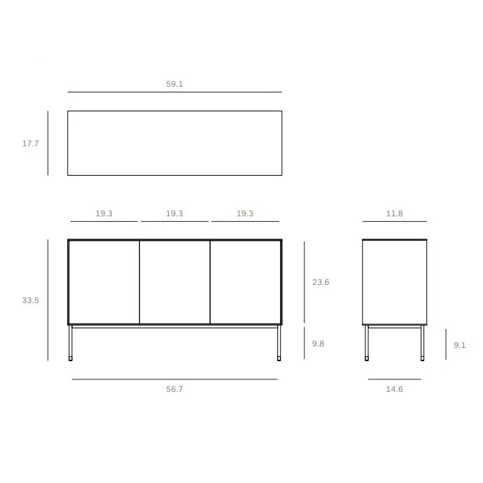 Whitebird 3-Door Sideboard