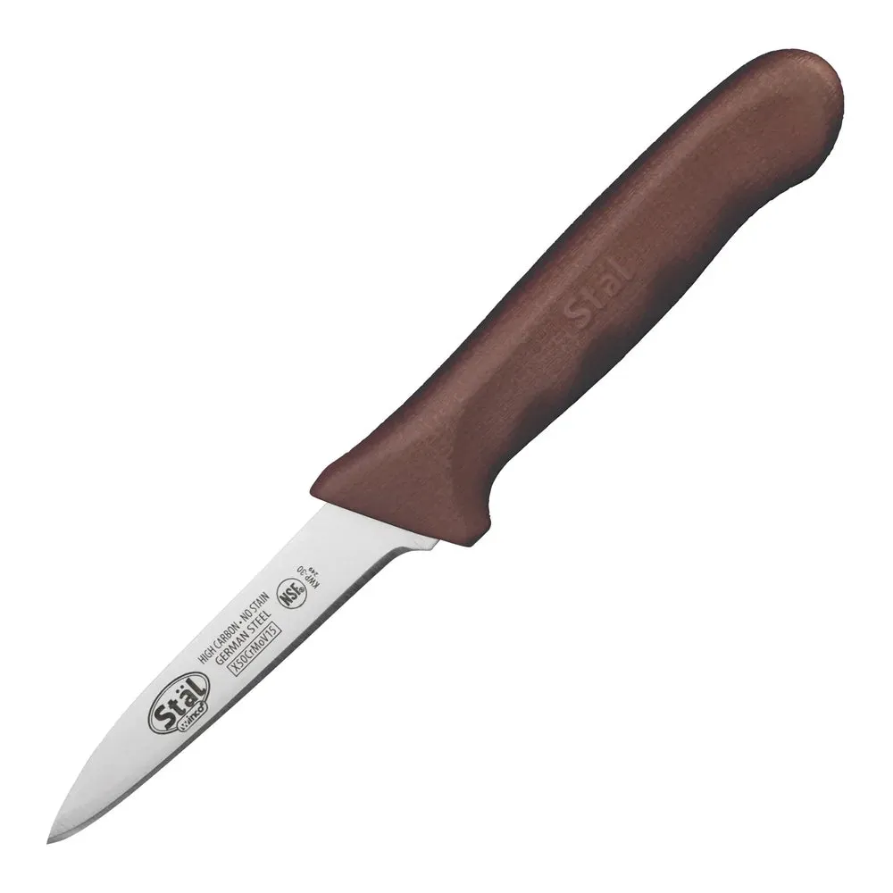 Winco KWP-30N 3-1/4" Paring Knives, Brown PP Handle, 2pcs/pk
