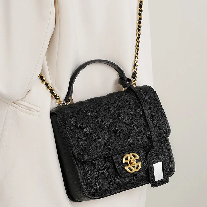Women Fashion Leather Chain Cross Body Bag