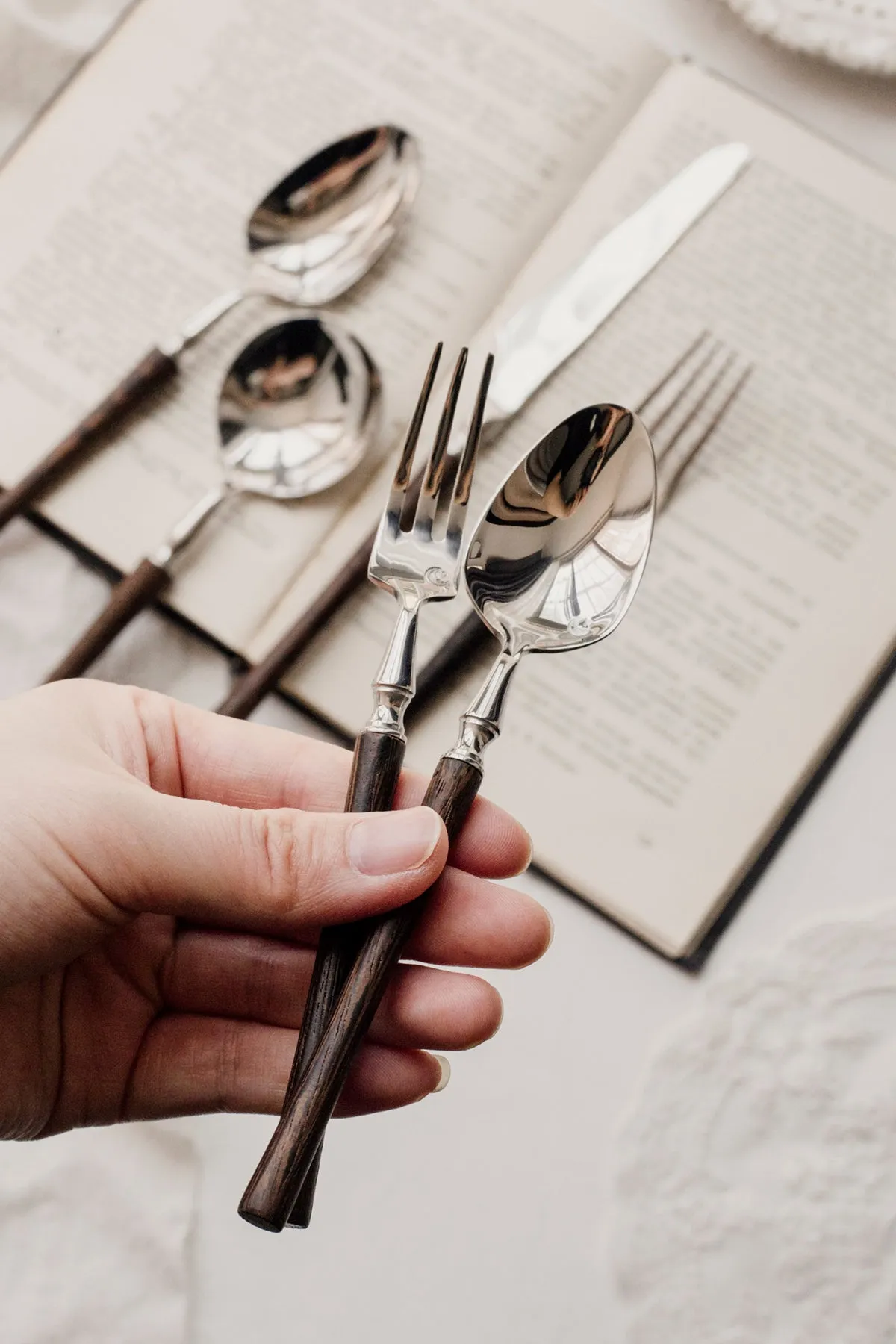 Wooden Handle Cutlery Set